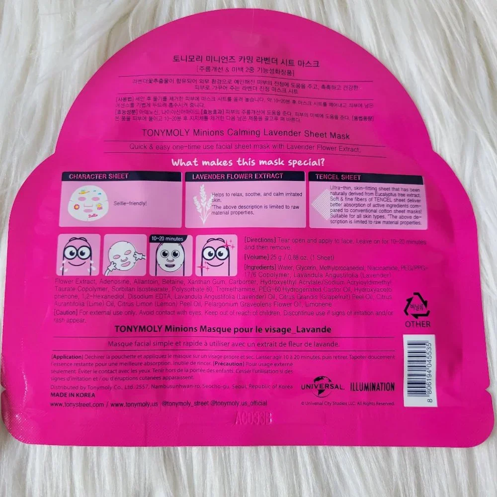 TonyMoly Minions Calming Lavender Sheet Mask